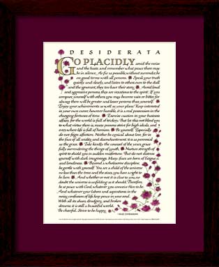 desiderata framed