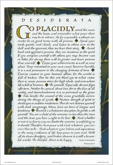 desiderata poster