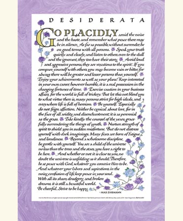 desiderata 12x18 poster