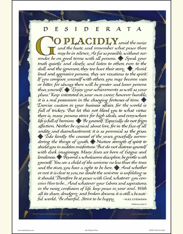 desiderata 13x19 poster