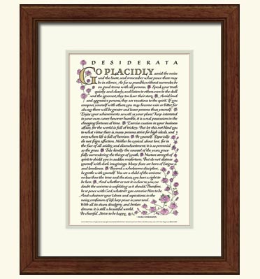 desiderata 11x14 framed