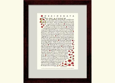 desiderata 8x10 framed